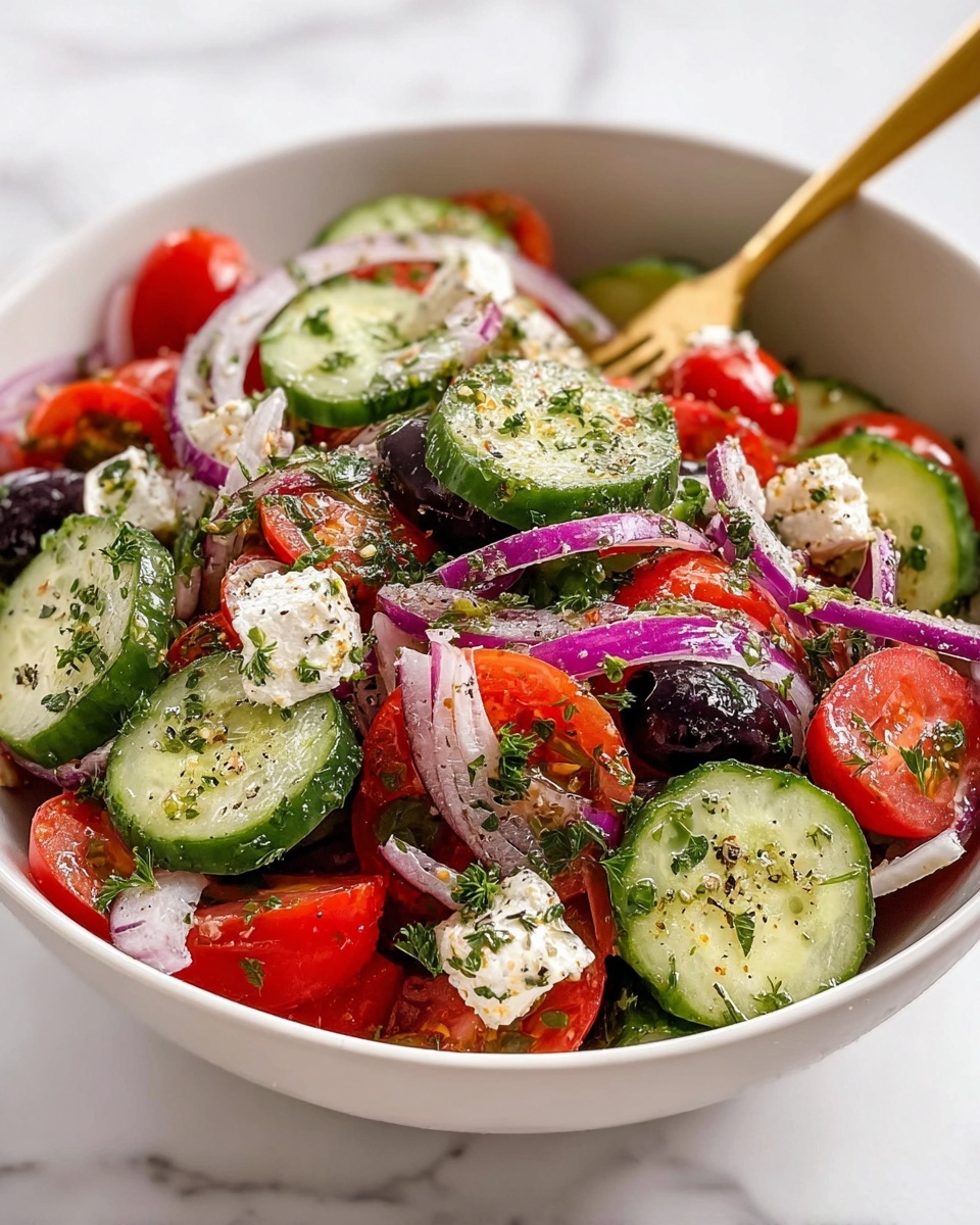Mediterranean Salad with Feta, Olives, and Fresh Herbs Recipe - Recipe Image