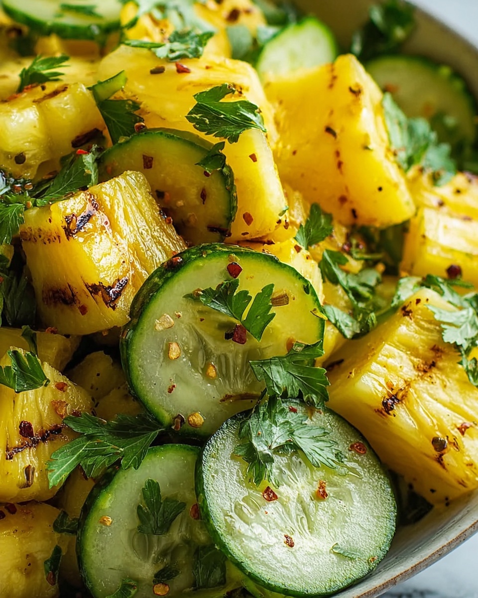 Fresh Pineapple Cucumber Salad with Lime and Herbs Recipe - Recipe Image