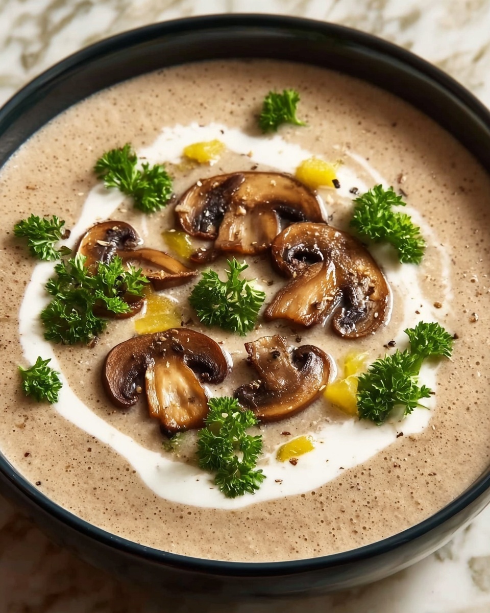 Creamy Mushroom Soup with Thyme and White Wine Recipe - Recipe Image