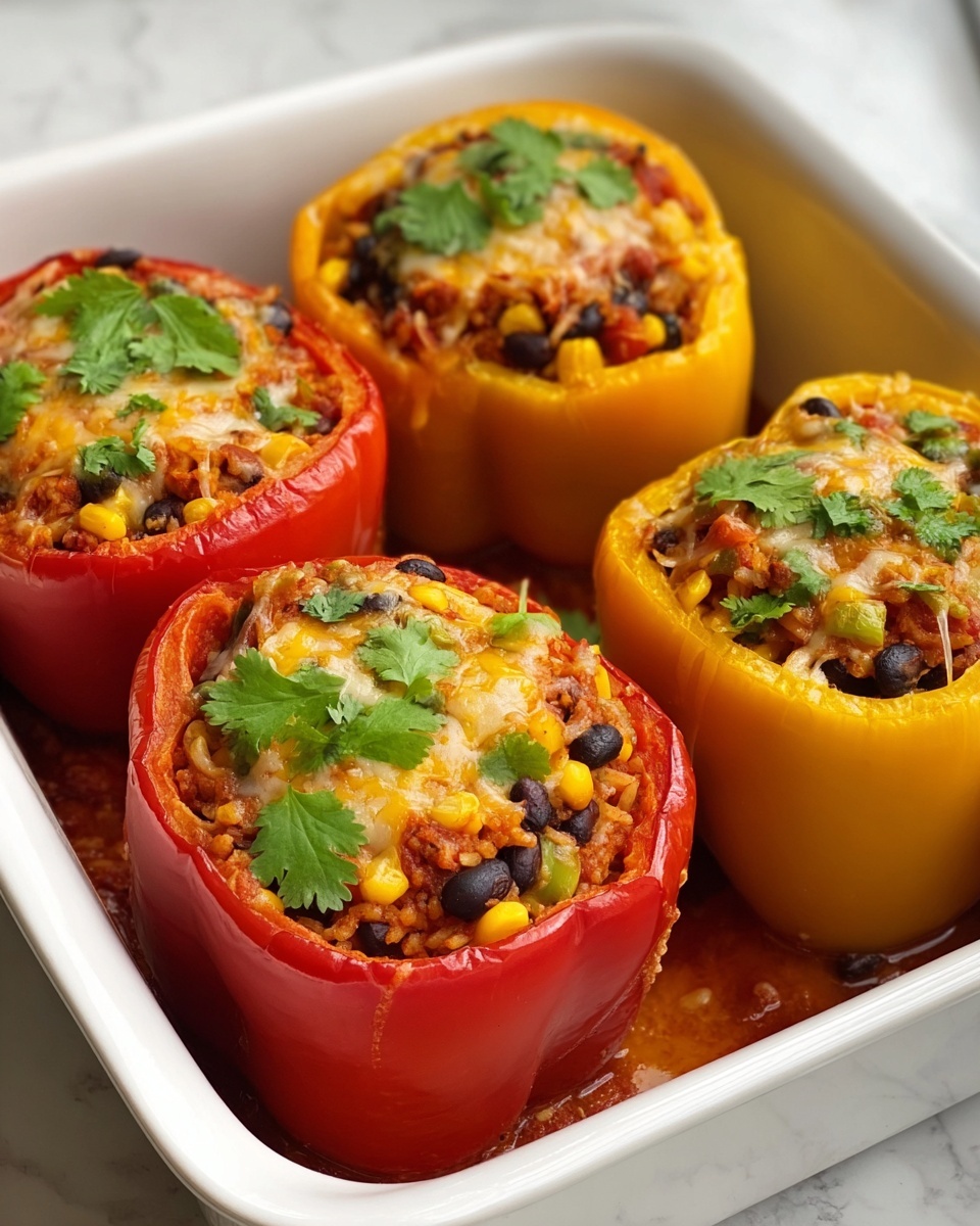 Stuffed Bell Peppers with Melted Cheese Recipe - Recipe Image