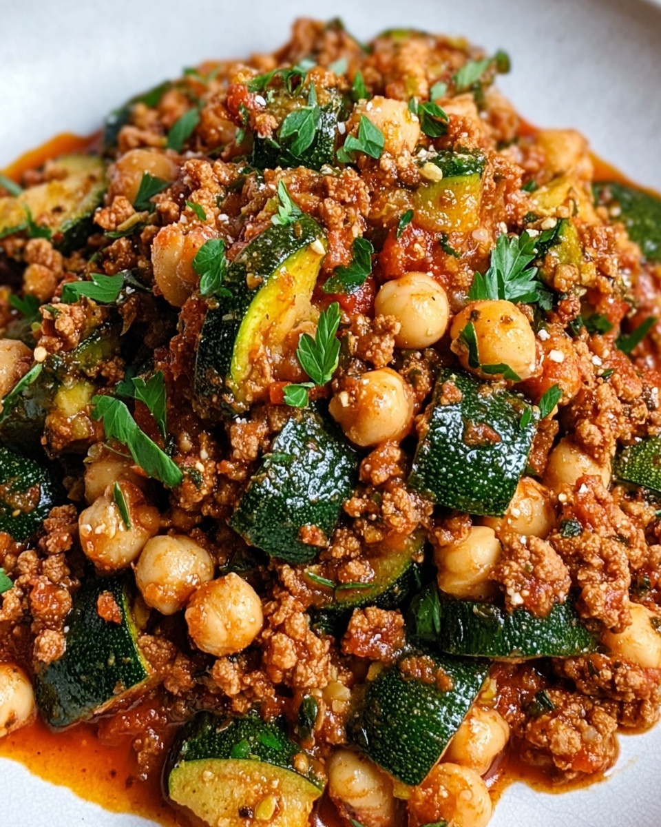 Ground Turkey Zucchini Chickpea Skillet Recipe - Recipe Image