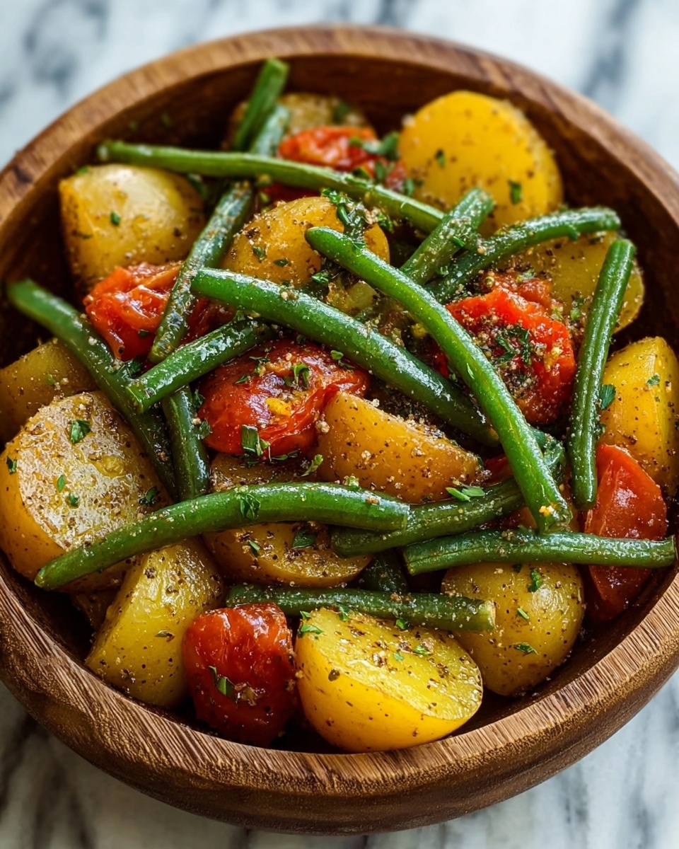 Italian Braised Green Beans and Potatoes Recipe - Recipe Image