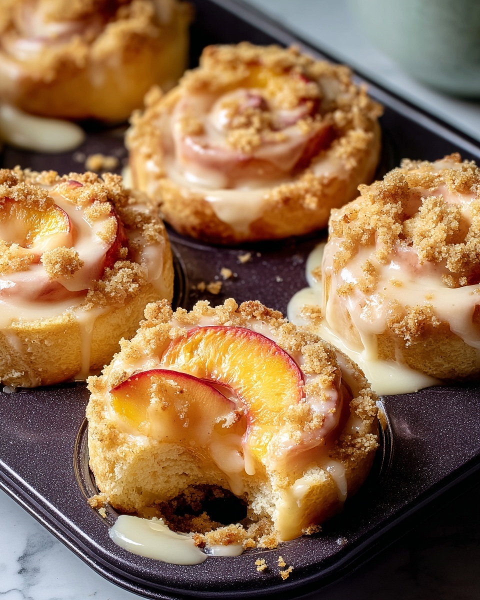 Peach Cobbler Cinnamon Rolls Recipe - Recipe Image
