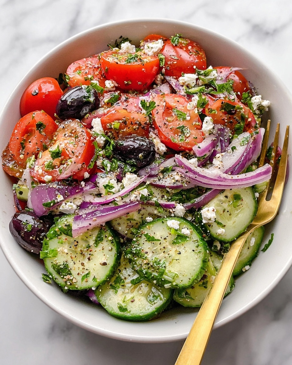 Mediterranean Salad with Feta, Olives, and Fresh Herbs Recipe - Recipe Image