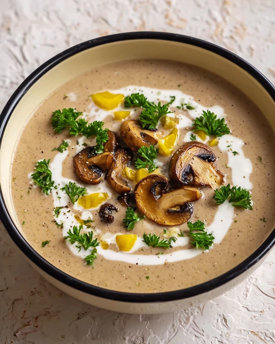 Creamy Mushroom Soup with Thyme and White Wine Recipe - Recipe Image