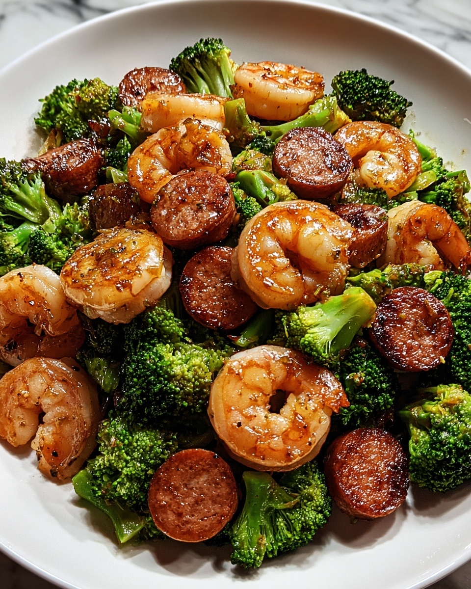 Honey Garlic Shrimp, Sausage & Broccoli Stir-Fry Recipe - Recipe Image