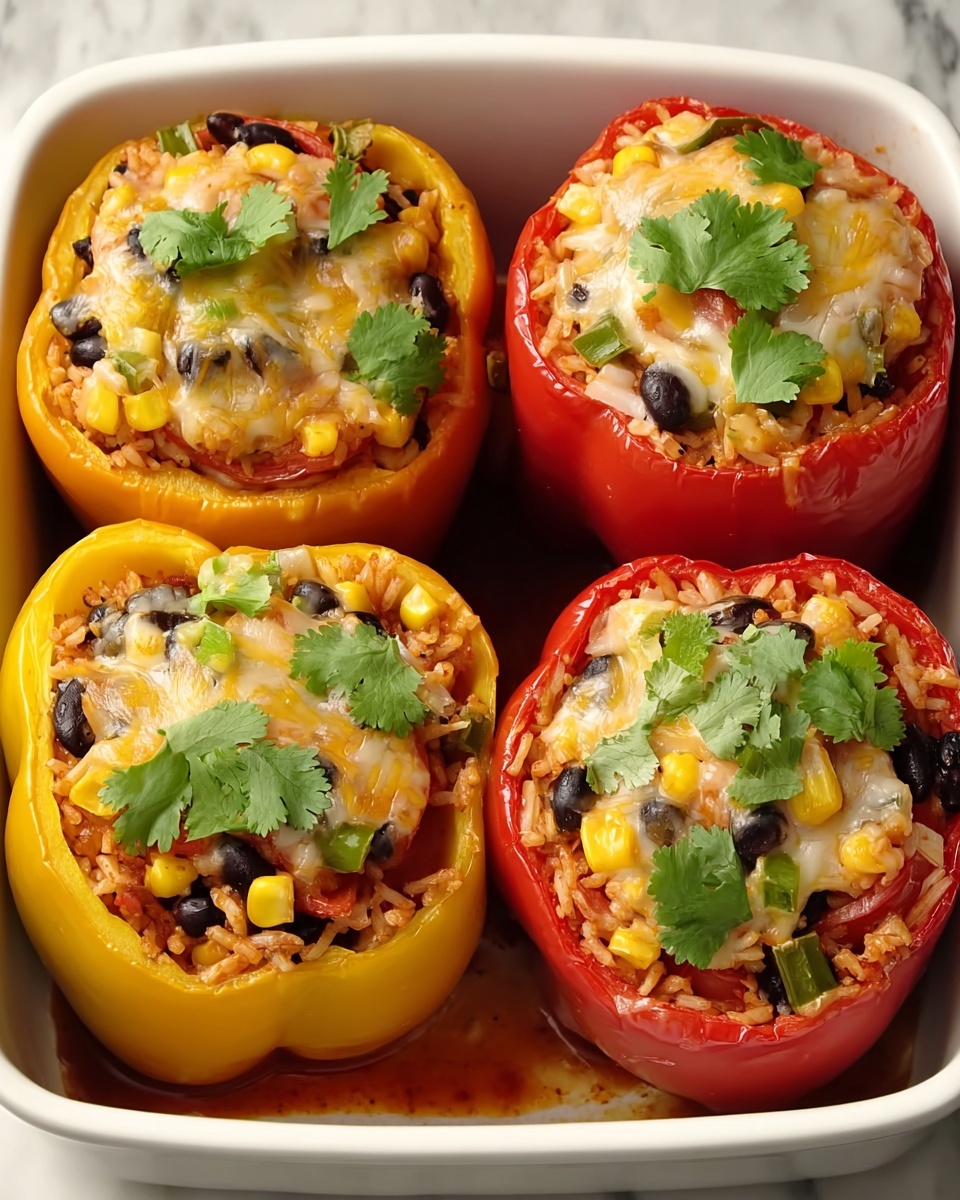 Stuffed Bell Peppers with Melted Cheese Recipe - Recipe Image