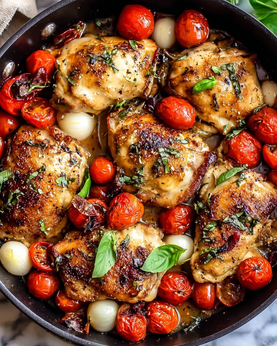 One-Pan Balsamic Chicken with Roasted Cherry Tomatoes and Baby Potatoes Recipe - Recipe Image