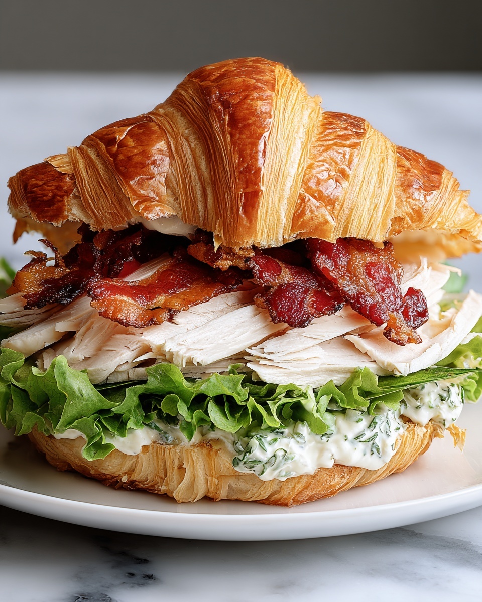 Chicken Caesar Croissant Sandwich Recipe - Recipe Image
