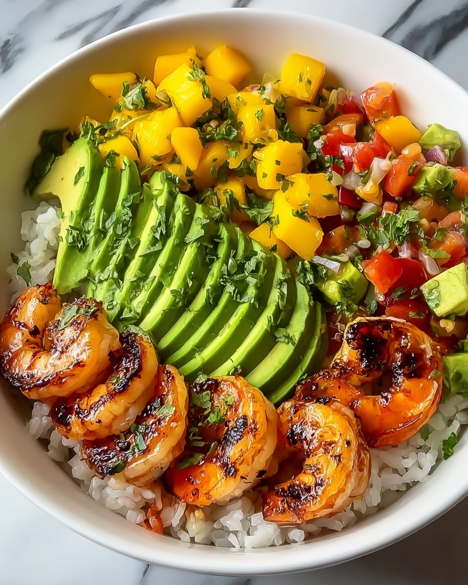 Shrimp and Avocado Bowls with Mango Salsa Recipe - Recipe Image