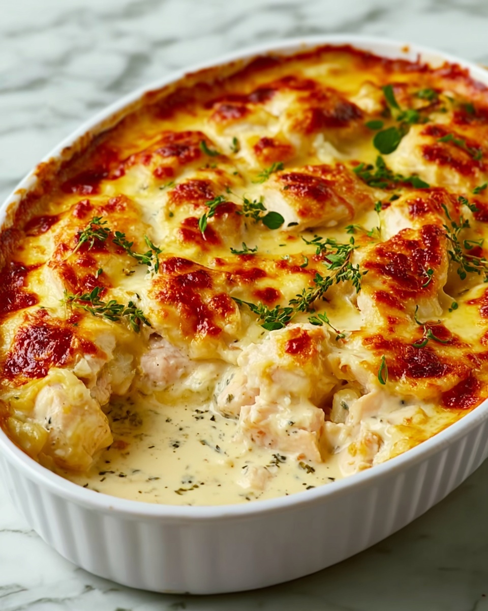 Cheesy Chicken Alfredo Bake Recipe - Recipe Image