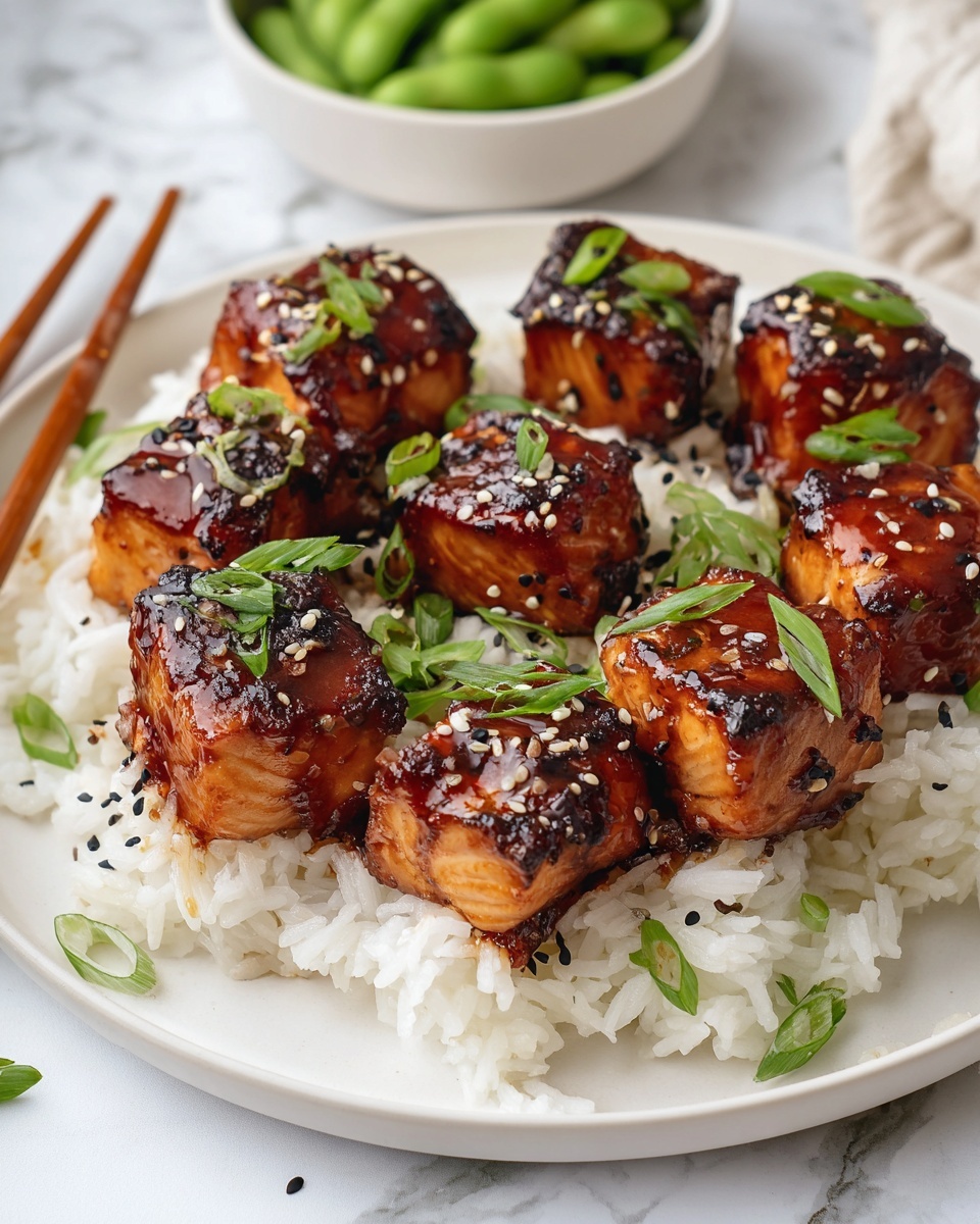 Honey Garlic Salmon Bites Recipe - Recipe Image