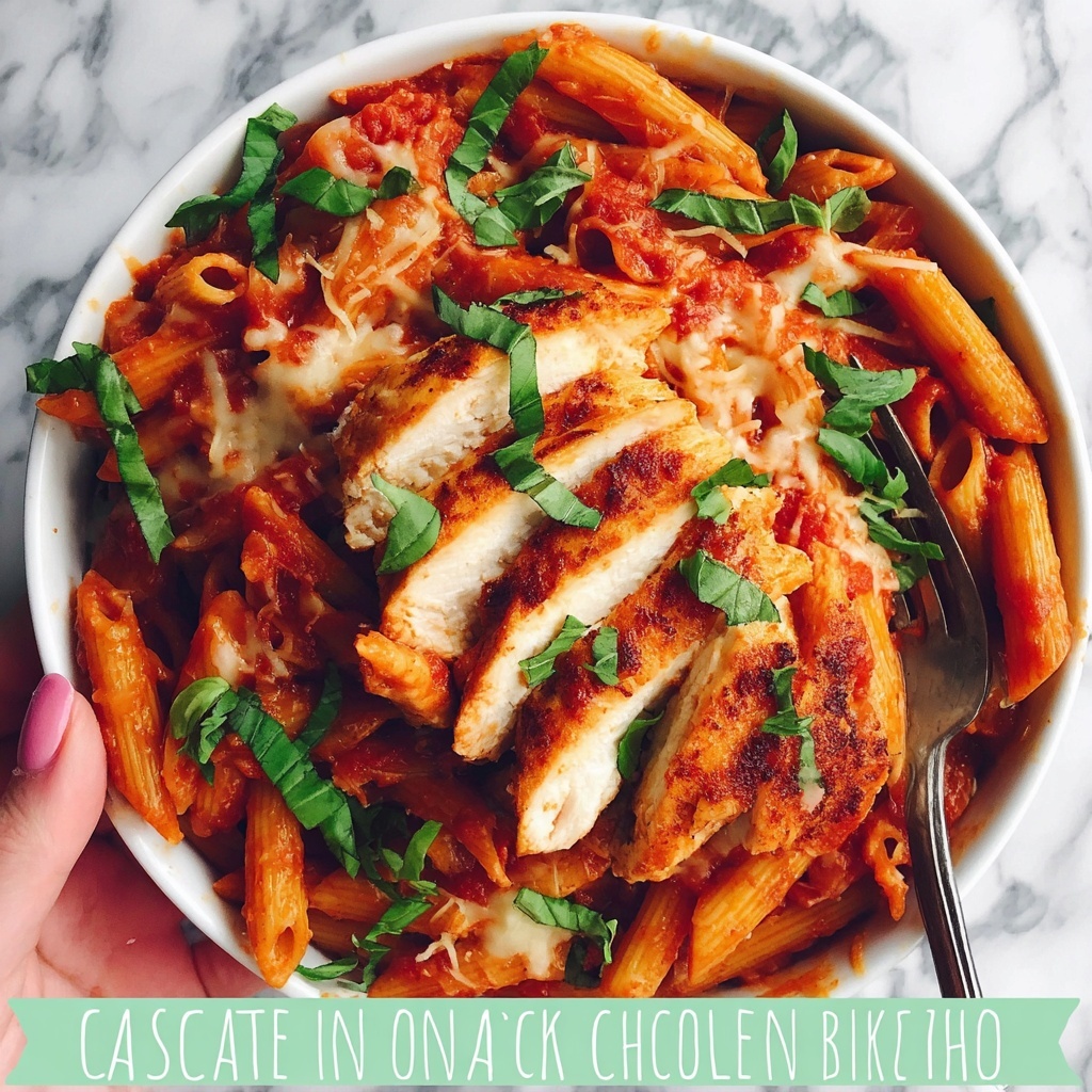 One Dish Easy Chicken Cacciatore Pasta Bake Recipe - Recipe Image