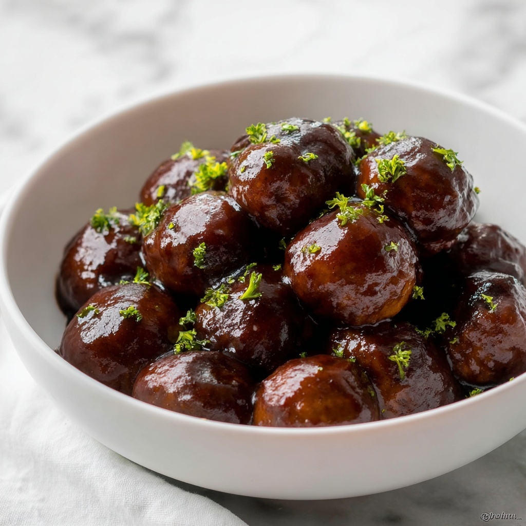 5 Ingredient Cranberry Glazed Turkey Slow Cooker Meatballs Recipe - Recipe Image