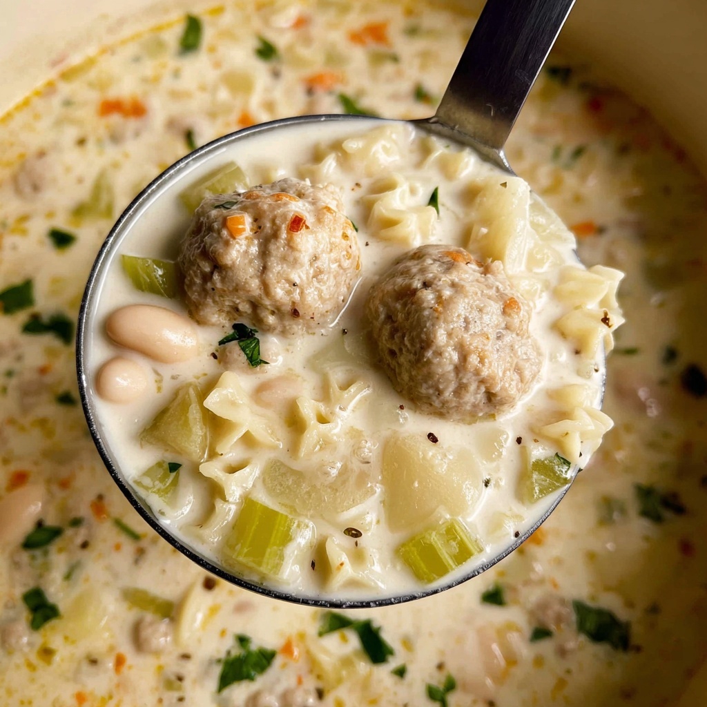 First Frost Soup (Creamy Chicken Meatball Soup) Recipe - Recipe Image