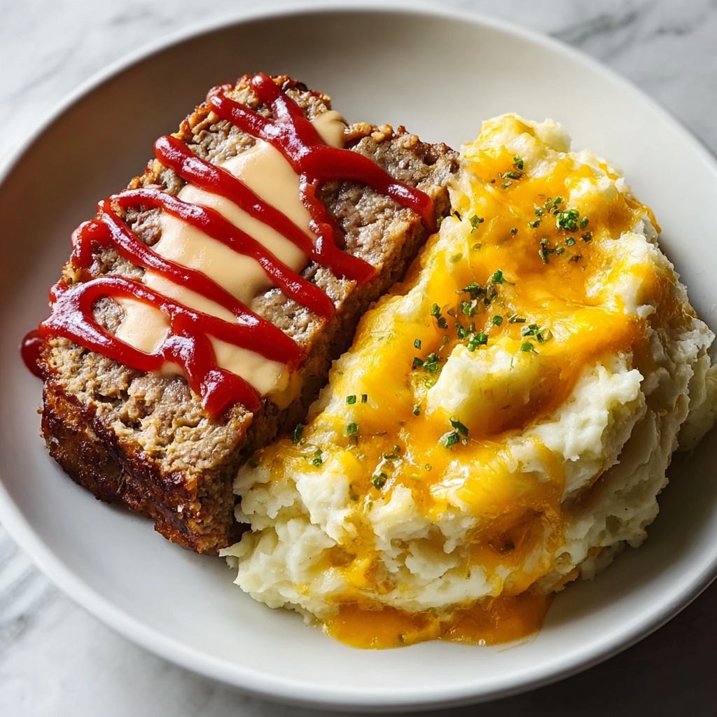 Cheesy Meatloaf with Creamy Mashed Potatoes Recipe - Recipe Image