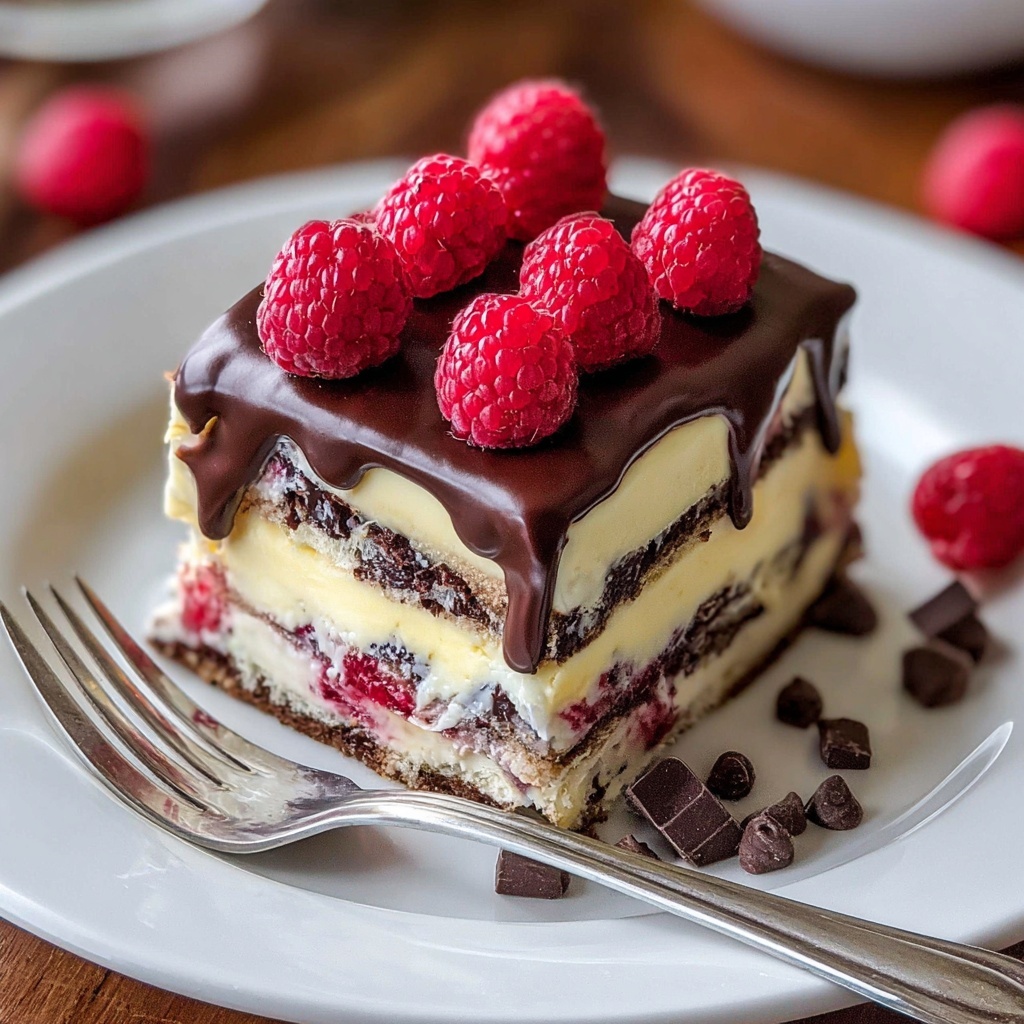Raspberry Chocolate Dessert Lasagna Recipe - Recipe Image