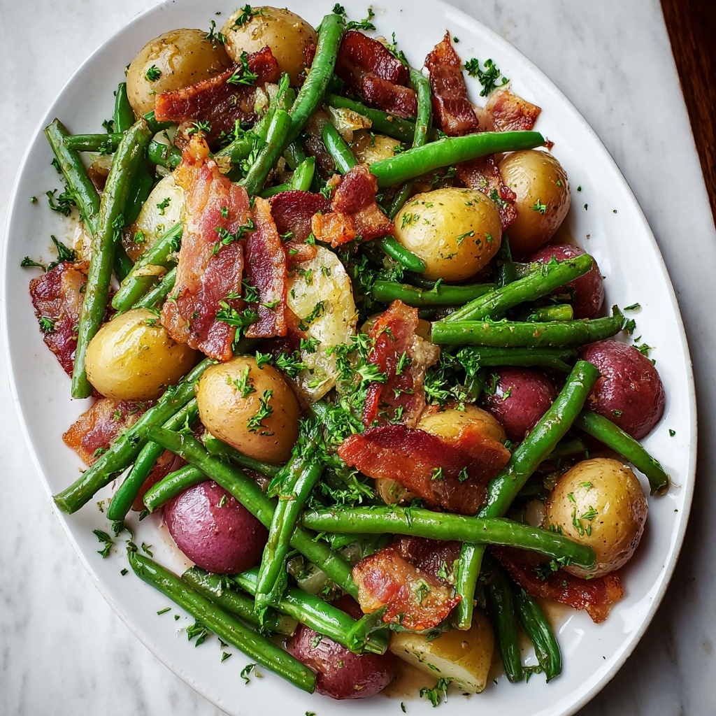 Country Ranch Green Beans and Potatoes with Bacon Recipe - Recipe Image