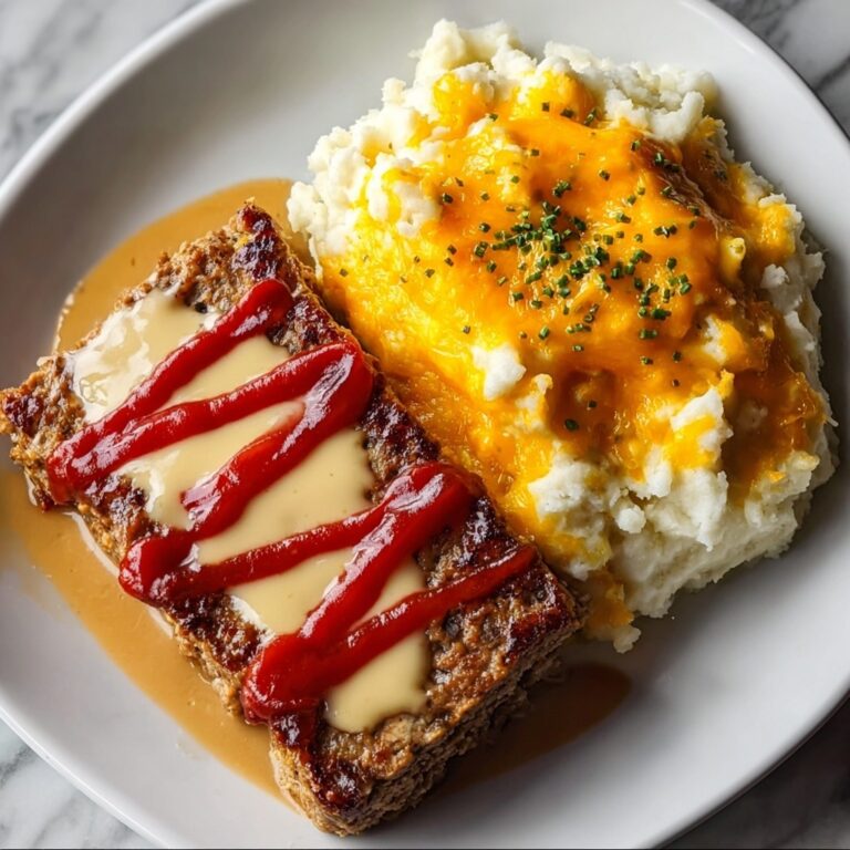 Cheesy Meatloaf with Creamy Mashed Potatoes Recipe