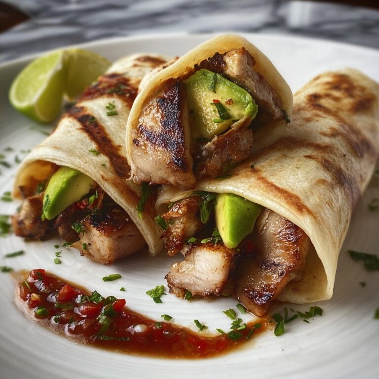 Sizzling Chicken Wraps with Grilled Avocado Delight Recipe