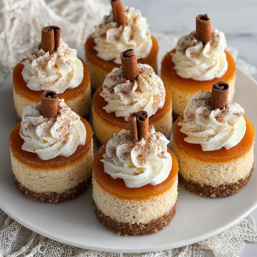 Mini Pumpkin Cheesecakes with Spiced Graham Cracker Crust Recipe - Recipe Image