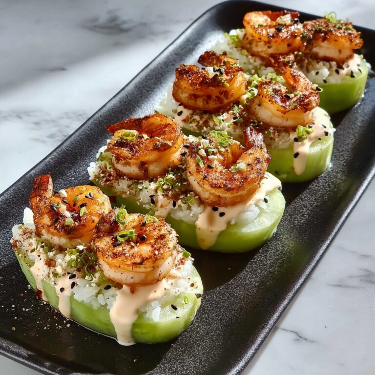 Spicy Shrimp Cucumber Sushi Boats Recipe