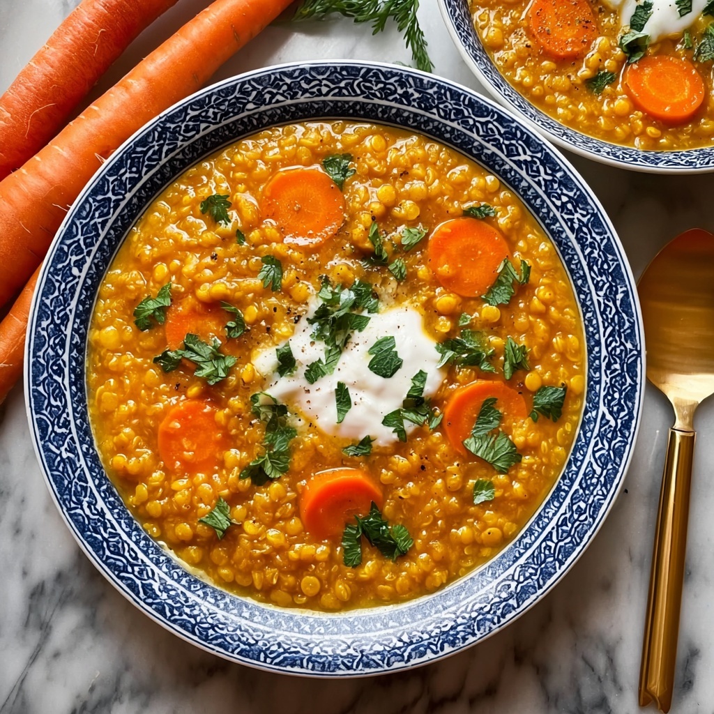 One Pot Creamy Carrot Lentil Soup Recipe - Recipe Image