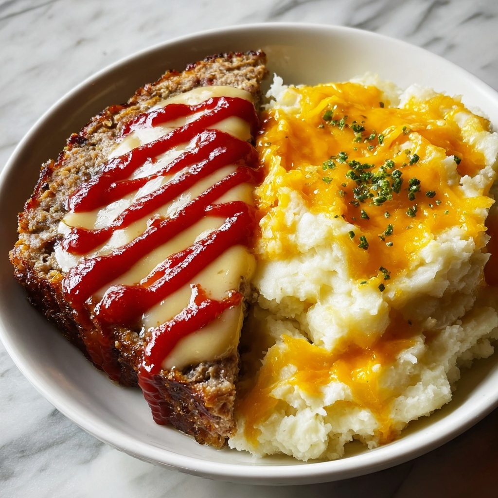 Cheesy Meatloaf with Creamy Mashed Potatoes Recipe - Recipe Image