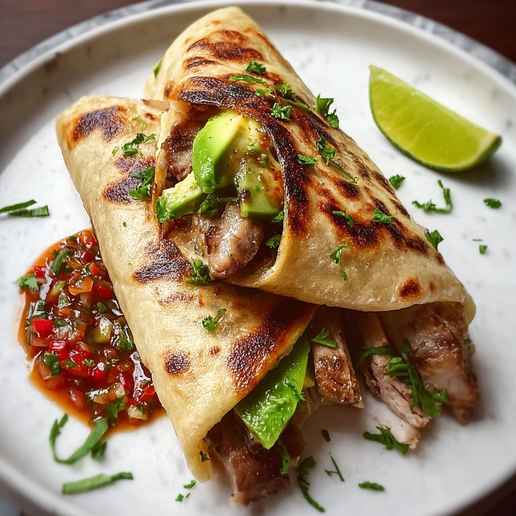 Sizzling Chicken Wraps with Grilled Avocado Delight Recipe - Recipe Image