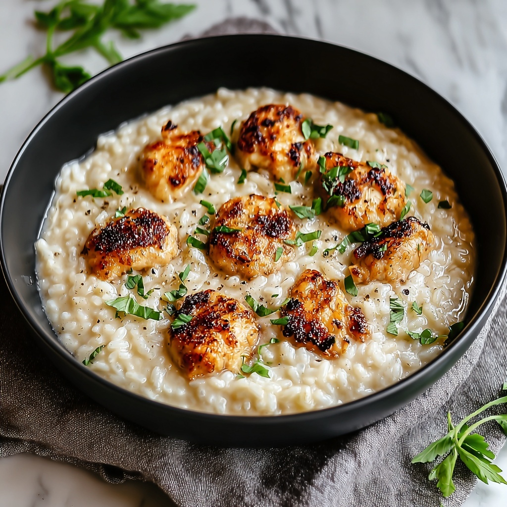 One-Pan Creamy Parmesan Chicken and Rice Recipe - Recipe Image