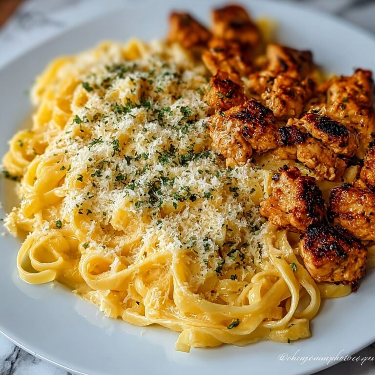 Indulgent Lemon Garlic Butter Chicken Bites with Savory Parmesan Linguine Recipe