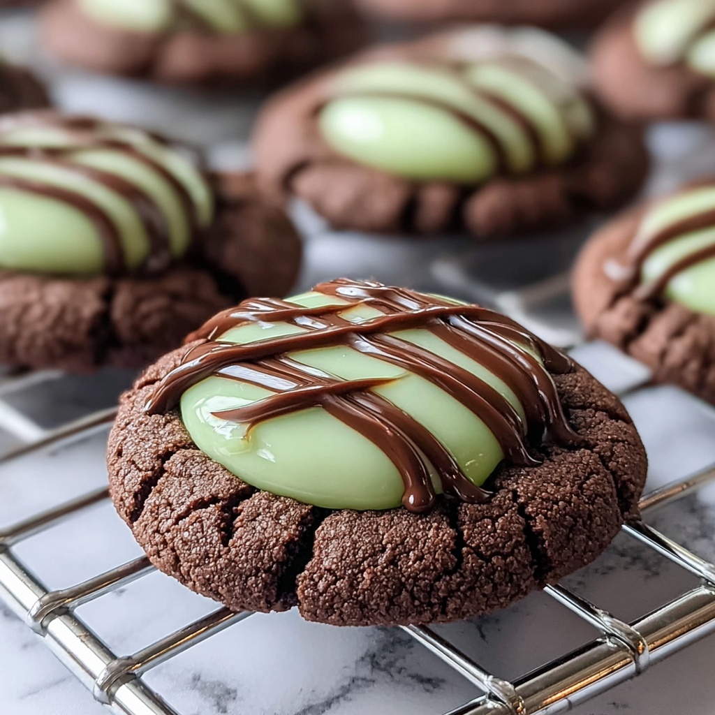 Chocolate Mint Thumbprint Cookies Recipe - Recipe Image