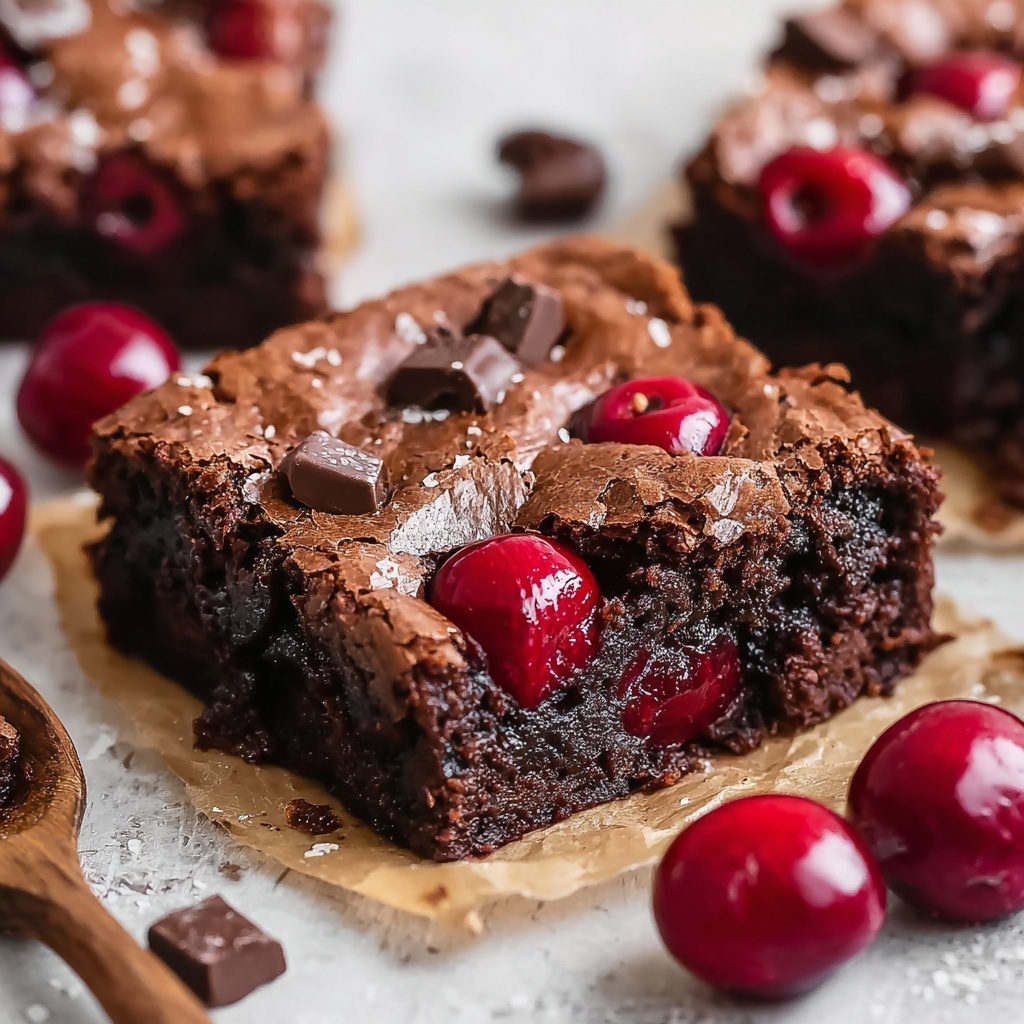 Roasted Chocolate Cherry Brownies Recipe - Recipe Image