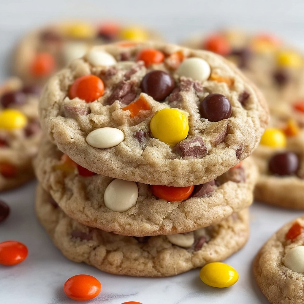 White Chocolate Reese’s Pieces Peanut Butter Chip Cookies Recipe - Recipe Image