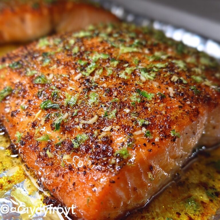 Oven Baked Salmon with Garlic Butter and Italian Seasoning Recipe