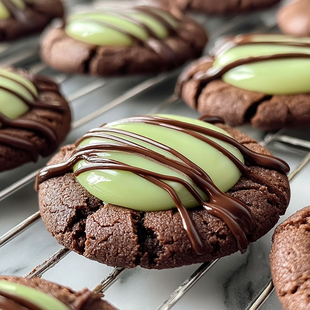 Chocolate Mint Thumbprint Cookies Recipe - Recipe Image