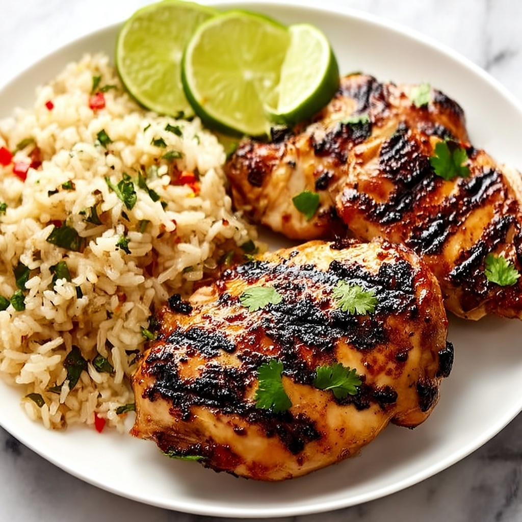 Sweet Chili Coconut-Lime Grilled Chicken with Cauliflower Rice Recipe - Recipe Image