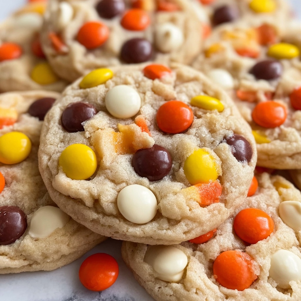 White Chocolate Reese’s Pieces Peanut Butter Chip Cookies Recipe - Recipe Image