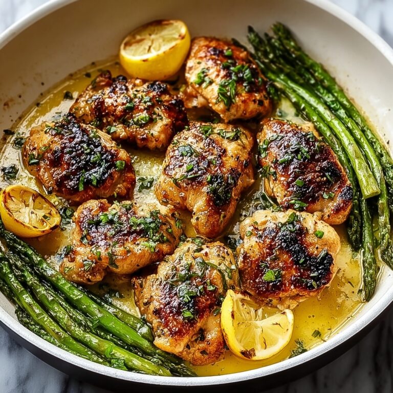 Juicy Lemon Butter Chicken with Asparagus in One Pan Recipe