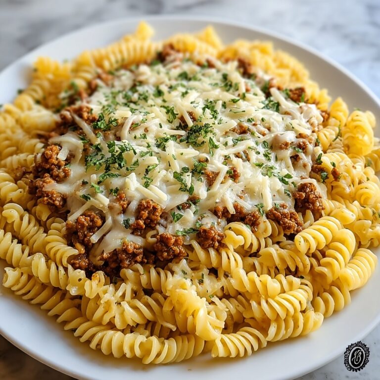 Indulgent Cheesy Rotini Pasta with Garlic Butter Sauce Recipe
