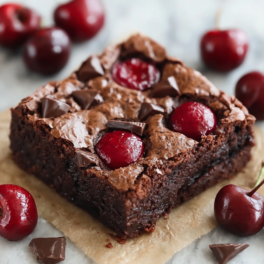 Roasted Chocolate Cherry Brownies Recipe - Recipe Image