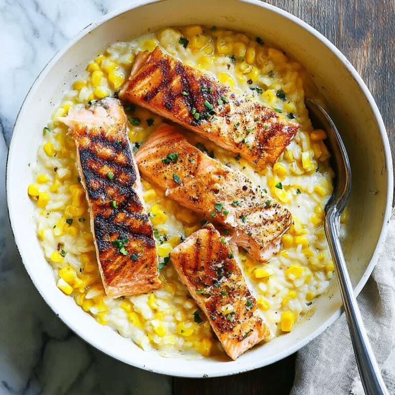 Creamed Corn Orzo with Seared Cajun Salmon Recipe