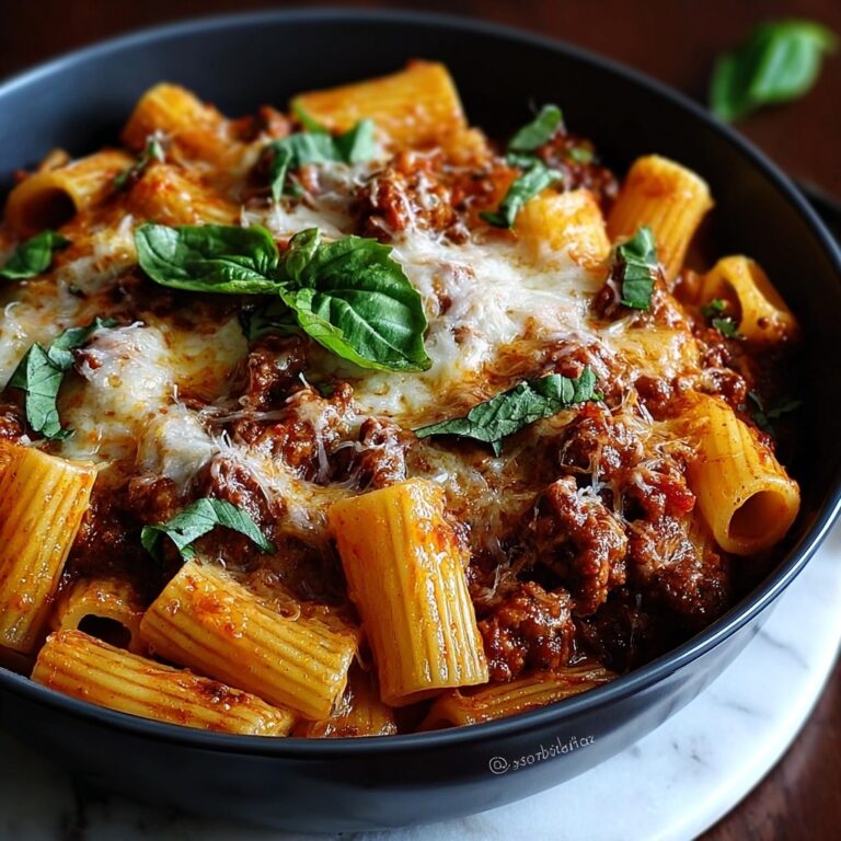 Indulgent Cheesy Beef and Italian Sausage Rigatoni in Garlic Butter Sauce Recipe