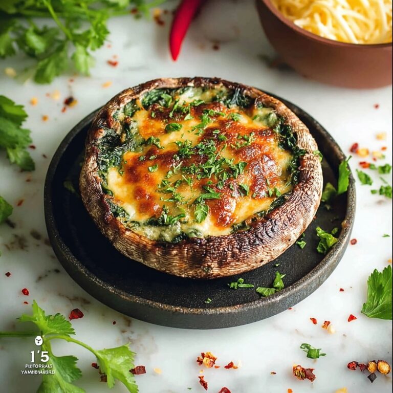 Spinach and Cheese Stuffed Portobello Mushrooms Recipe