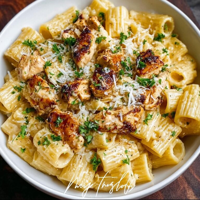 Creamy Garlic Butter Chicken Rigatoni Recipe