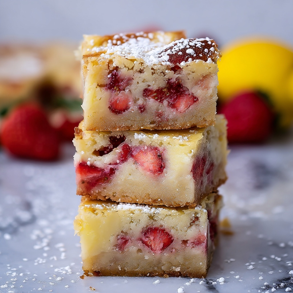 Strawberry Lemon Blondies Recipe - Recipe Image