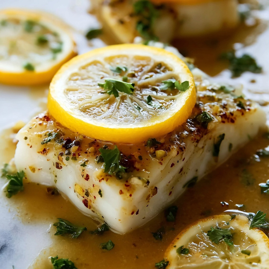 Baked Lemon-Garlic Cod with Butter Sauce Recipe - Recipe Image