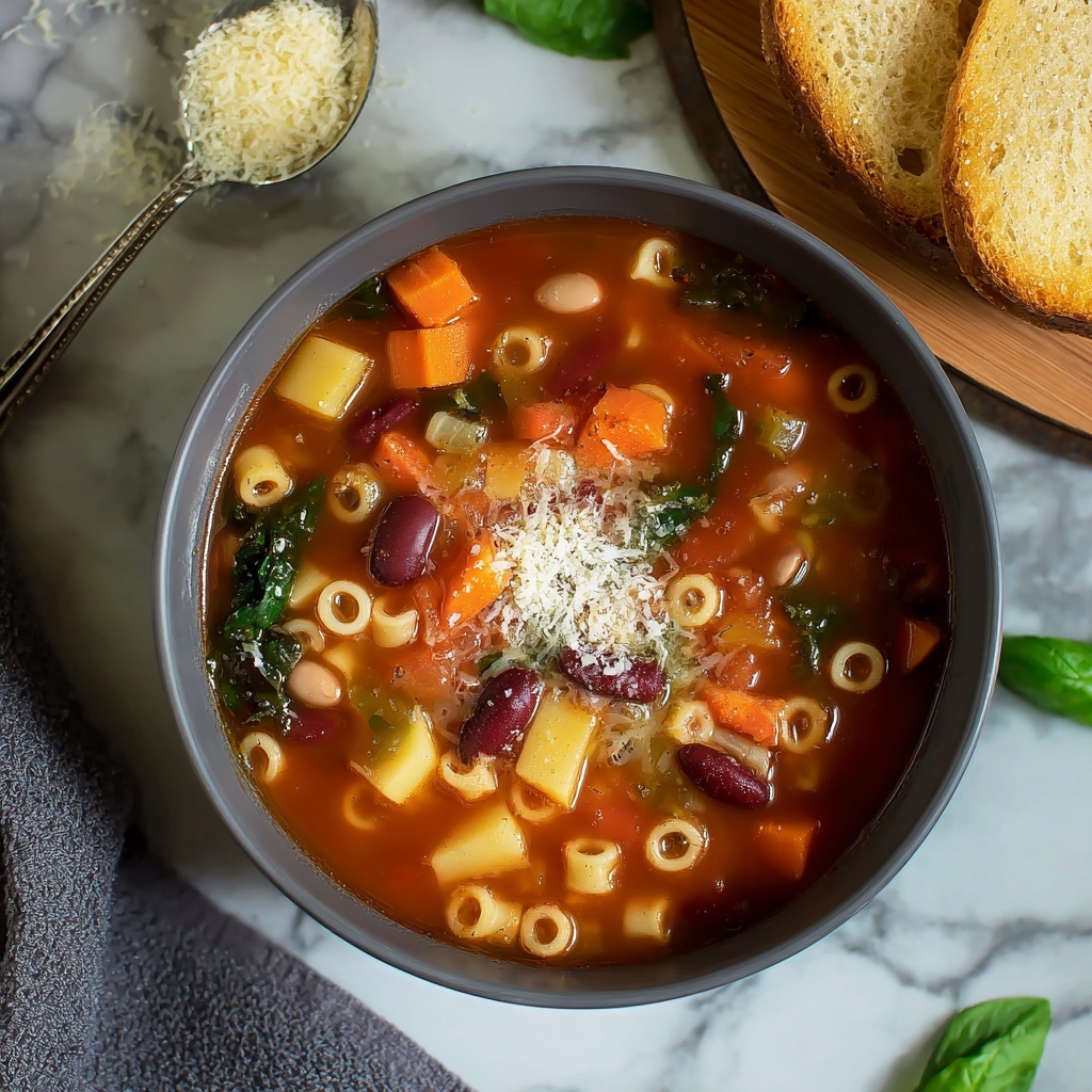 Hearty Vegetable Minestrone Soup Recipe - Recipe Image