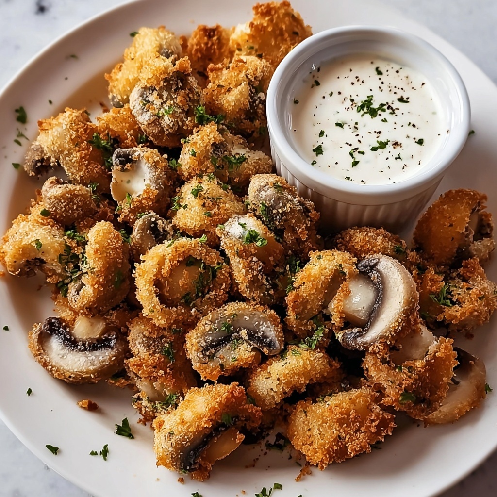 Crispy Fried Mushrooms with Cool Ranch Dip Recipe - Recipe Image