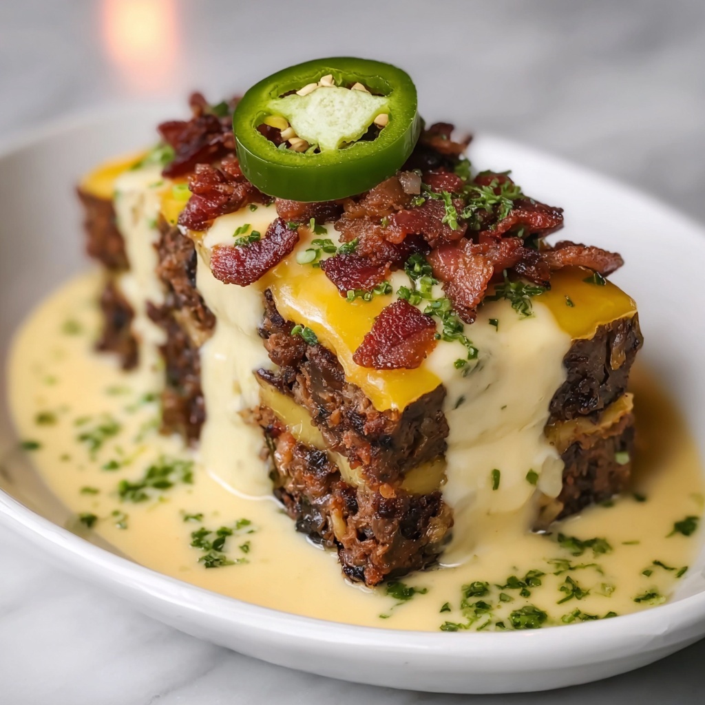 Smoky Jalapeño Popper Meatloaf with Creamy Ranch Drizzle Recipe - Recipe Image